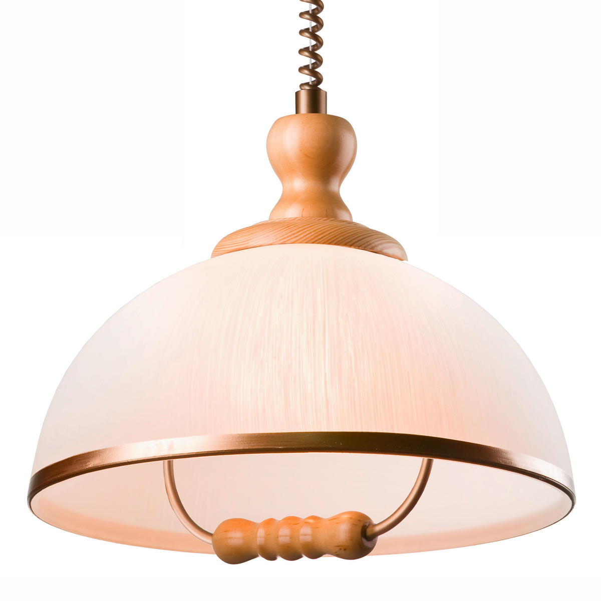 HÄNGELEUCHTE 64/30/64 cm  - Kieferfarben, KONVENTIONELL, Glas/Holz (64/30/64cm)