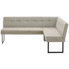 ECKBANK 213/155 cm Webstoff Beige   - Beige/Schwarz, Design, Textil/Metall (213/155cm) - Novel