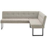 ECKBANK 213/155 cm Webstoff Beige   - Beige/Schwarz, Design, Textil/Metall (213/155cm) - Novel