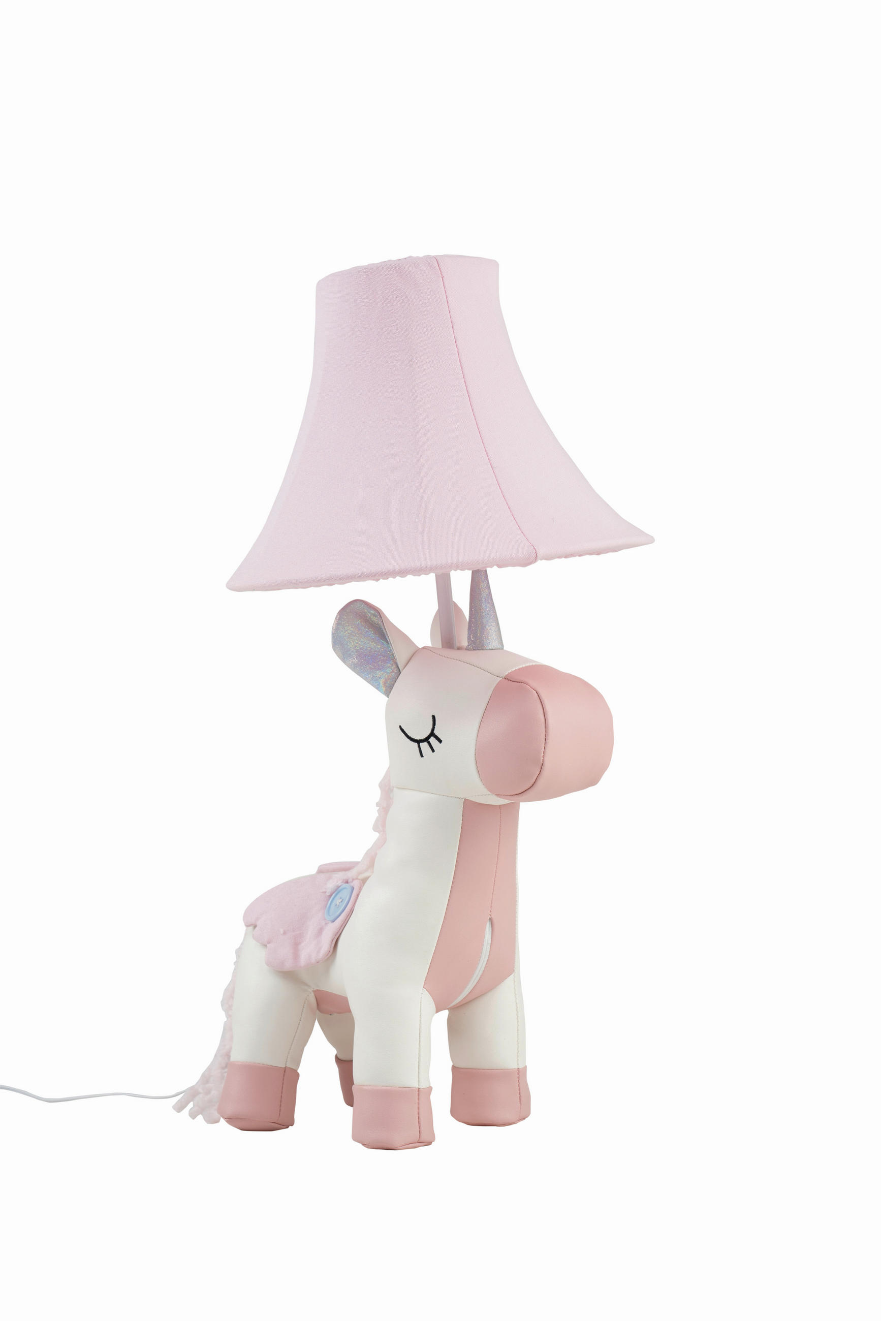 LED-KINDERTISCHLEUCHTE Elsa das Einhorn 26/30/51 cm   - Rosa/Weiß, LIFESTYLE, Textil/Metall (26/30/51cm) - Happy Lamps