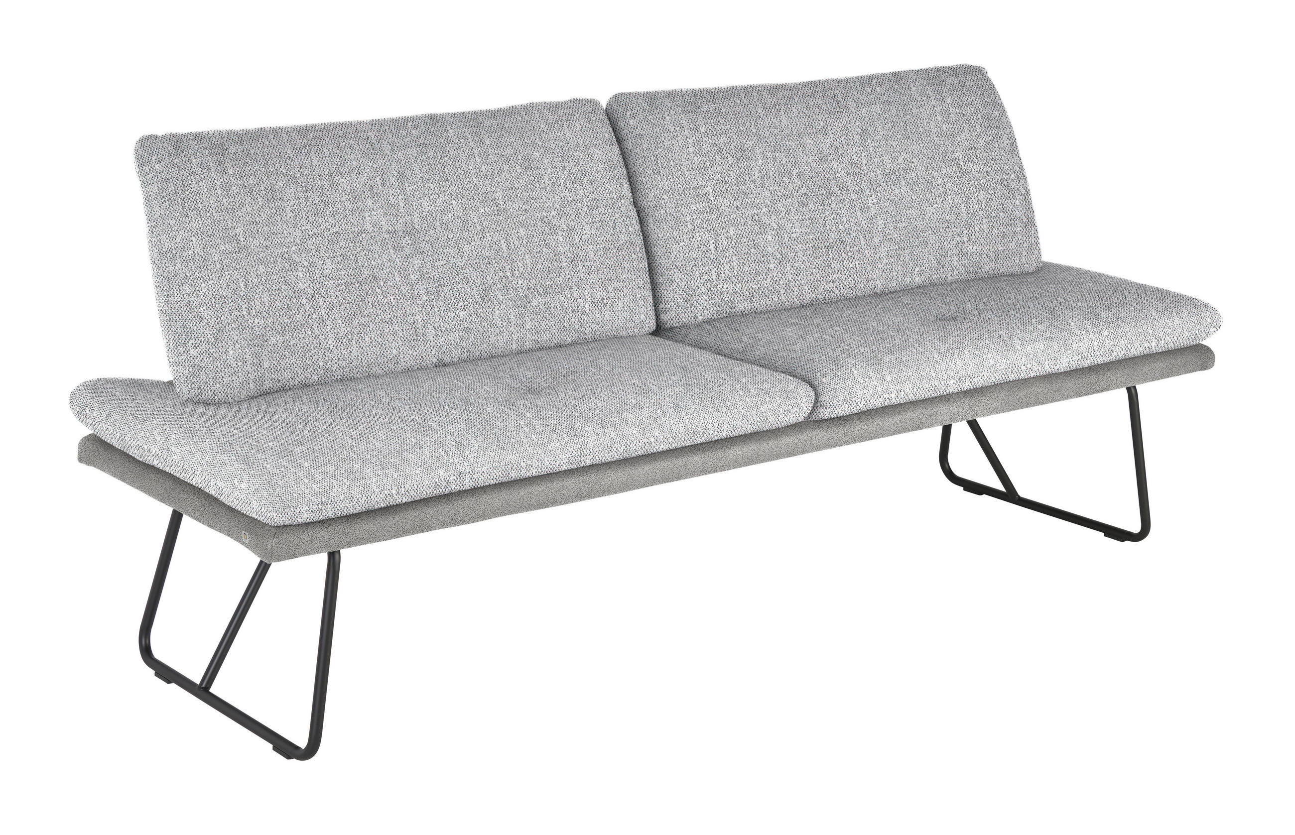 SITZBANK in Metall, Textil Grau  - Schwarz/Grau, Design, Textil/Metall (208/91/72cm) - Dieter Knoll