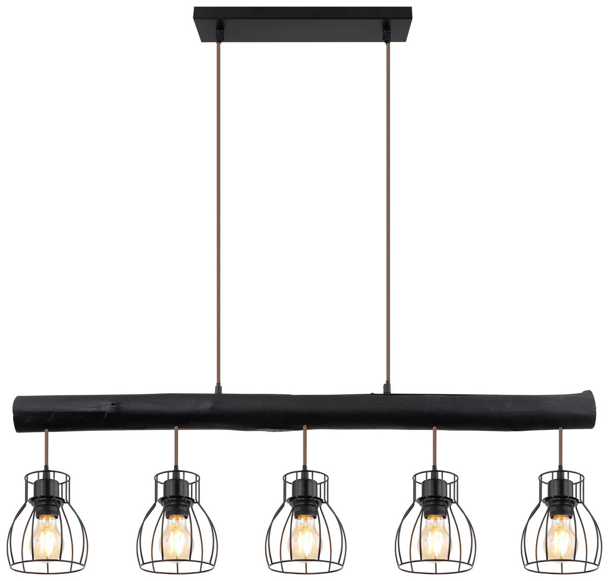 HÄNGELEUCHTE 104/13,6/140 cm    - Schwarz, Basics, Holz/Metall (104/13,6/140cm) - Globo