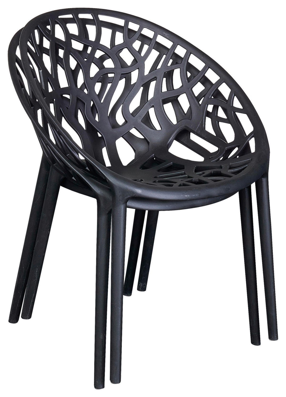 STAPELSTUHL Schwarz  - Schwarz, Design, Kunststoff (60,5/79/58cm) - Ambia Garden