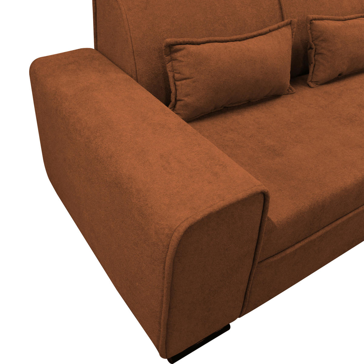 ECKSOFA Rostfarben Struktur, Bouclé  - Rostfarben/Schwarz, Design, Kunststoff/Textil (270/175cm) - MID.YOU