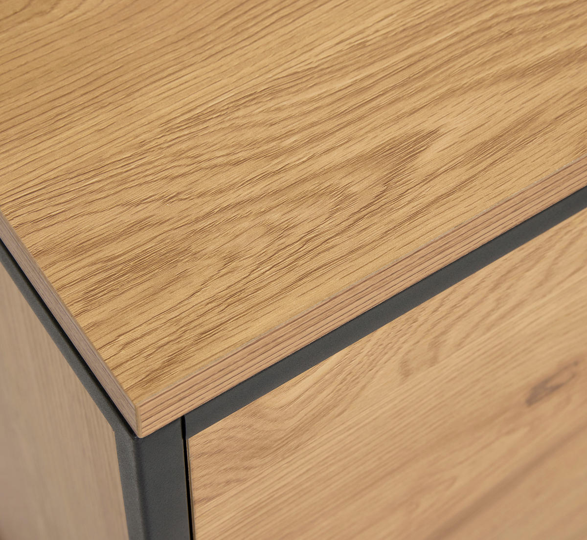 SIDEBOARD Eichefarben  105/80/45 cm  - Eichefarben/Schwarz, Design, Holzwerkstoff/Metall (105/80/45cm) - Lomoco