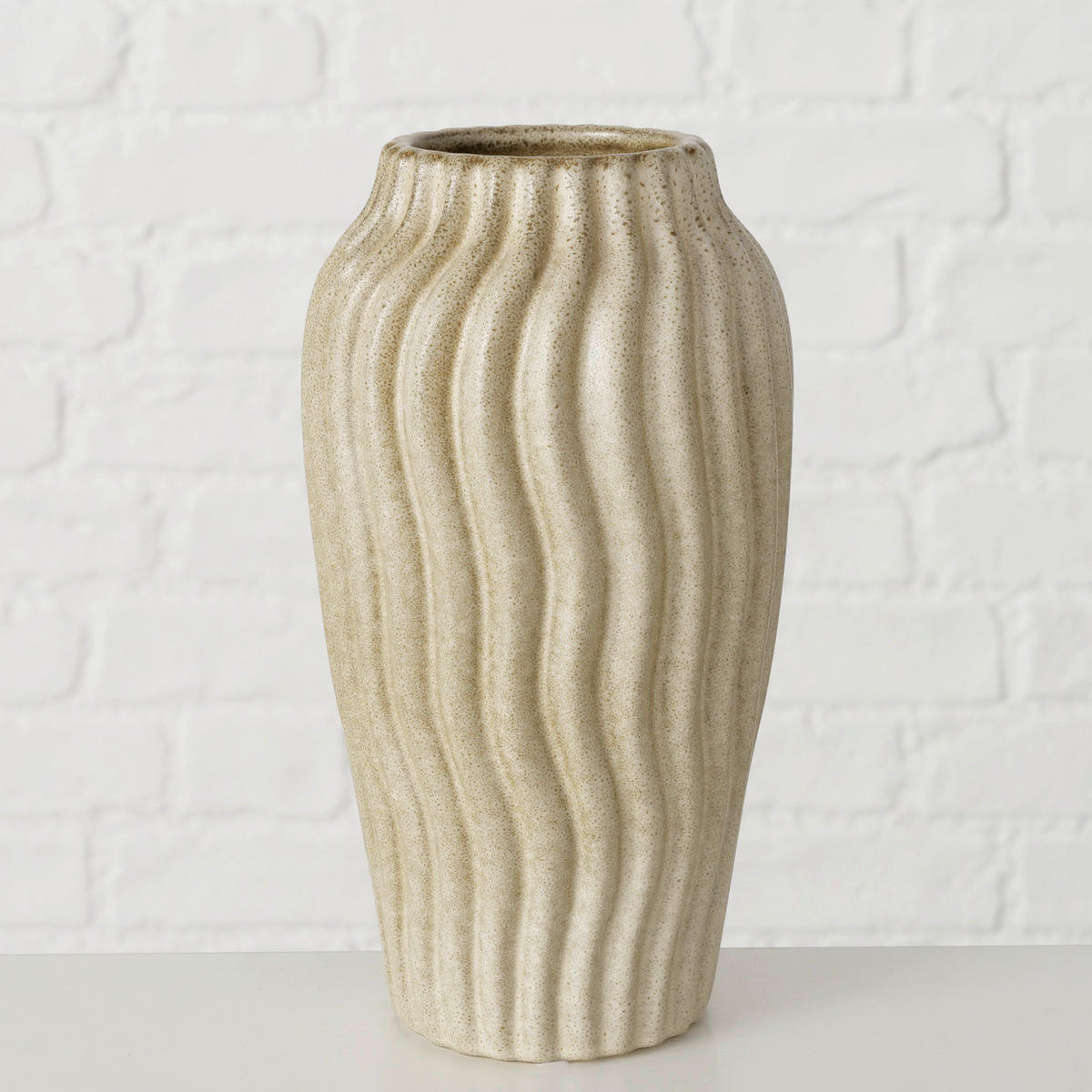 VASE  - Braun, Basics, Keramik (10/10/18cm) - Ambia Home