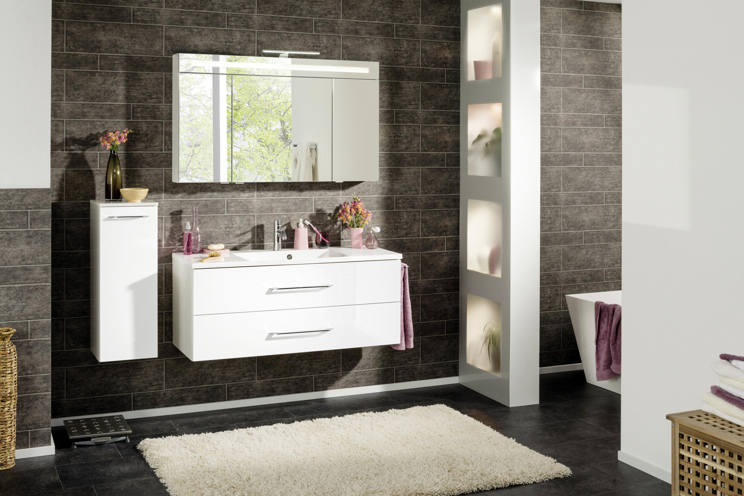 SPIEGELSCHRANK 120/71/16 cm  - Alufarben/Weiß, MODERN, Glas/Holzwerkstoff (120/71/16cm) - MID.YOU