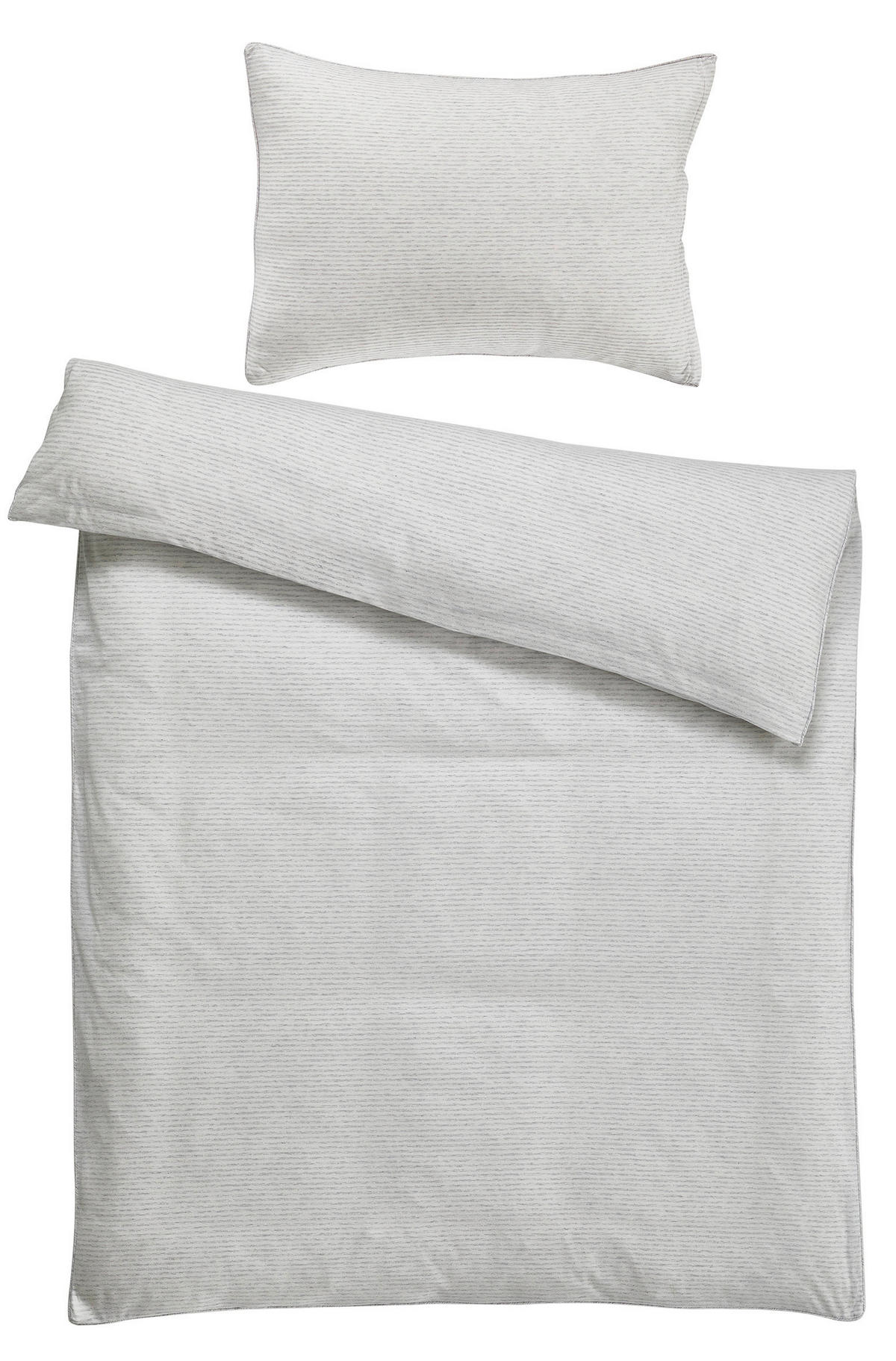 BETTWÄSCHESET Jersey 160/210 cm  50 cm/70 cm  - Silberfarben, Basics, Textil (160/210cm) - Novel