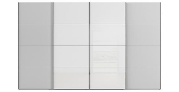 SCHWEBETÜRENSCHRANK 361/235/68 cm 4-türig - Chromfarben, KONVENTIONELL, Glas/Holzwerkstoff (361/235/68cm) - Novel