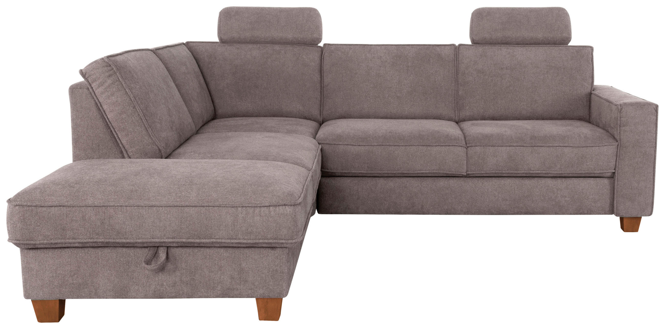 ECKSOFA in Flachgewebe Taupe  - Taupe/Eichefarben, Konventionell, Holz/Textil (213/236cm) - Sit & More