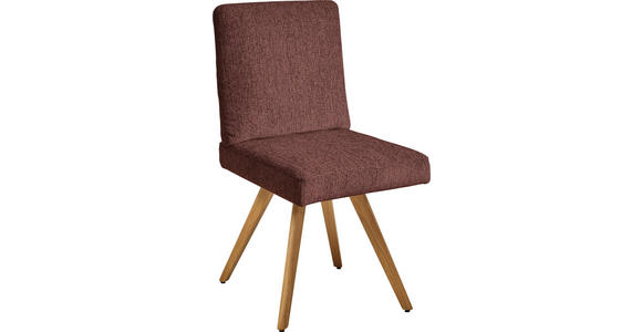 STUHL  in Chenille Holz, Textil  - Eichefarben/Rosa, Design, Holz/Textil (46/94/58cm) - Dieter Knoll