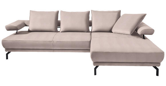 ECKSOFA in Mikrofaser Rosa  - Schwarz/Rosa, Design, Textil/Metall (305/224cm) - Dieter Knoll