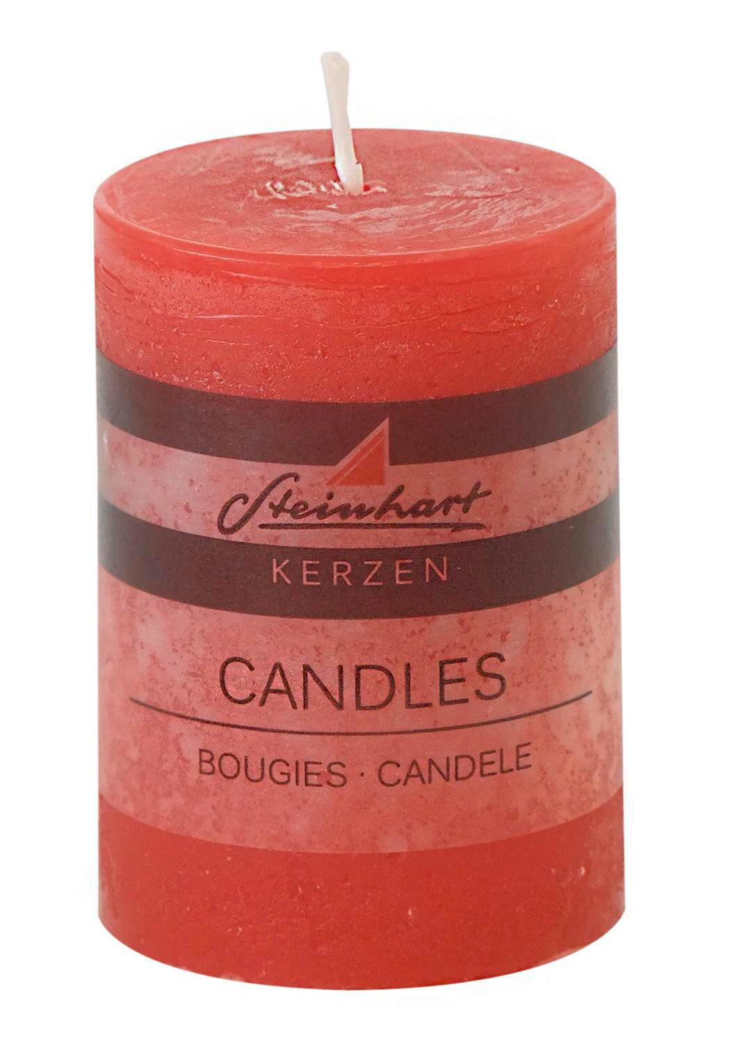 STUMPENKERZE  - Rot, Basics (5,8/8cm) - Steinhart