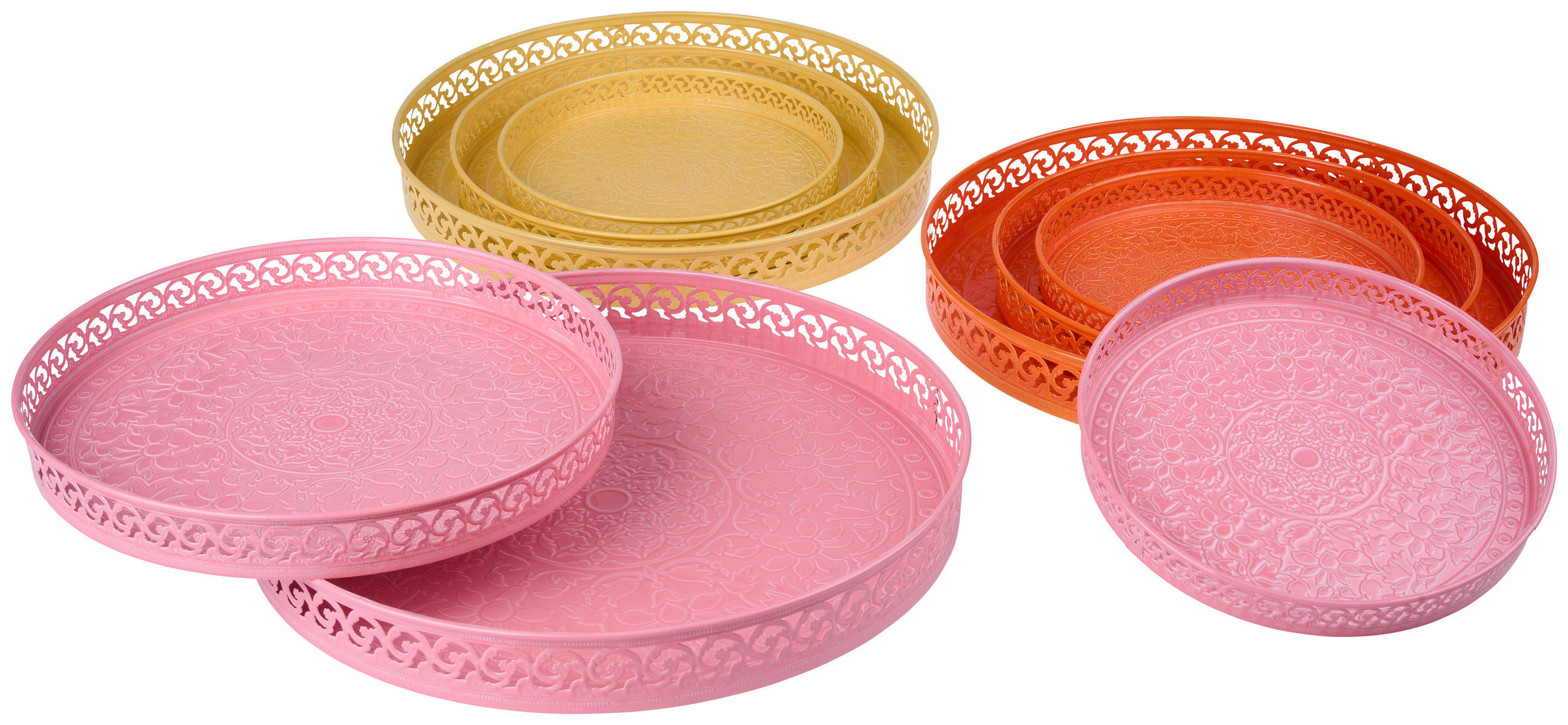 SERVÍROVACÍ TÁC, kov, 31/3,75 cm - oranžová, Trend, kov (31/3,75cm) - Ambia Home