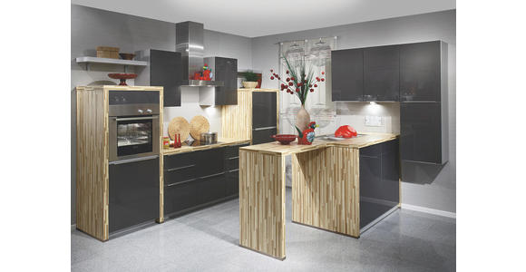 Einbauküche Fargo individuell planbar - Platinfarben/Silberfarben, MODERN, Holzwerkstoff - Vertico