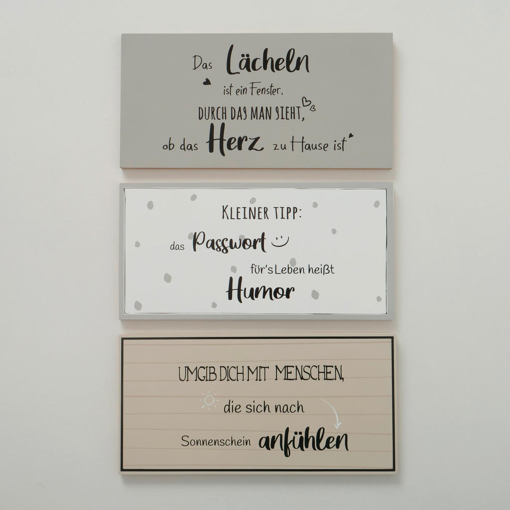 Wandbild Lebensgefühl Sprüche 40x20 Cm