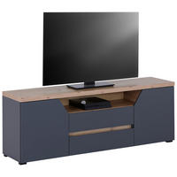 MIZICA ZA HI-FI NAPRAVE antracit, hrast artisan  - črna/bela, Moderno, umetna masa/leseni material (160/58,4/40cm) - MID.YOU