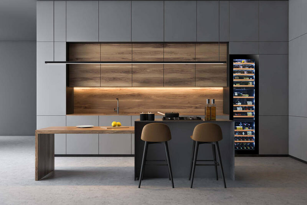 WEINKÜHLSCHRANK AVI178PLATINUM  - Schwarz, Basics, Glas/Holz (59,0/178,3/56,6cm)