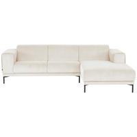 ECKSOFA ERNO Beige Cord  - Beige/Schwarz, Design, Textil/Metall (262/183cm) - MID.YOU