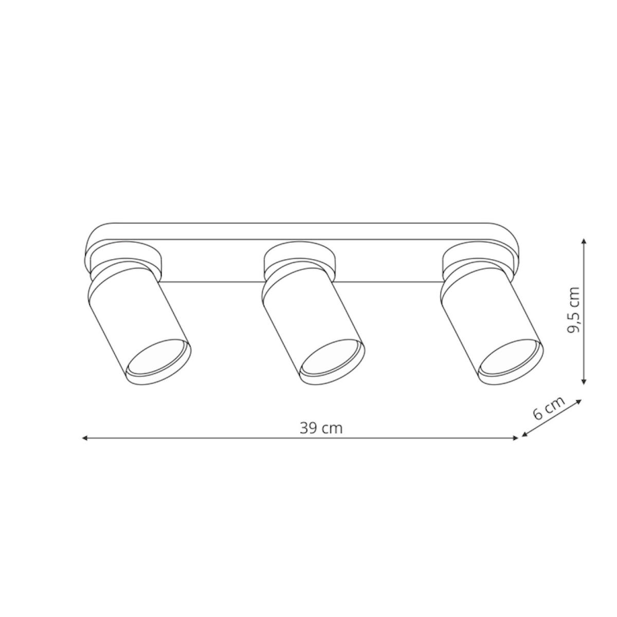 DECKENSTRAHLER Pointa 39/9,5/9,5 cm  - Weiß, Design, Metall (39/9,5/9,5cm)