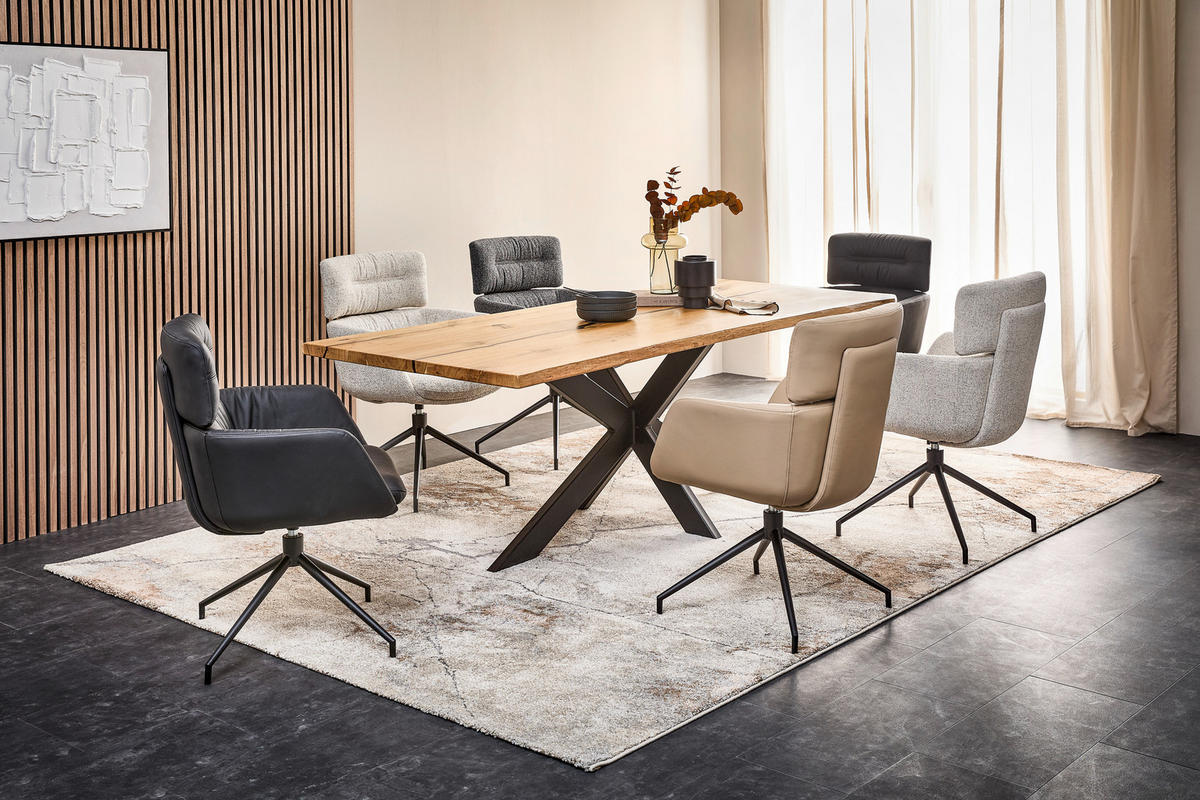 Scaun Cu Brațe din metal, piele, negru - negru, Design, metal/piele (62/92/6cm) - Dieter Knoll