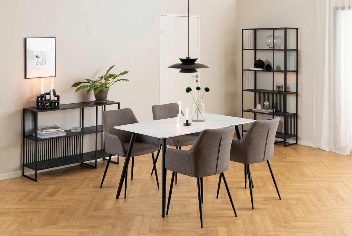 REGAL Schwarz  - Schwarz, Design, Holzwerkstoff/Metall (85/185/35cm) - MID.YOU