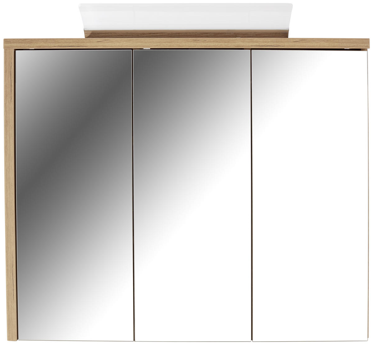 DULAP CU OGLINDĂ 90/71/18 cm  - culoare lemn stejar, Modern, material pe bază de lemn (90/71/18cm) - Carryhome