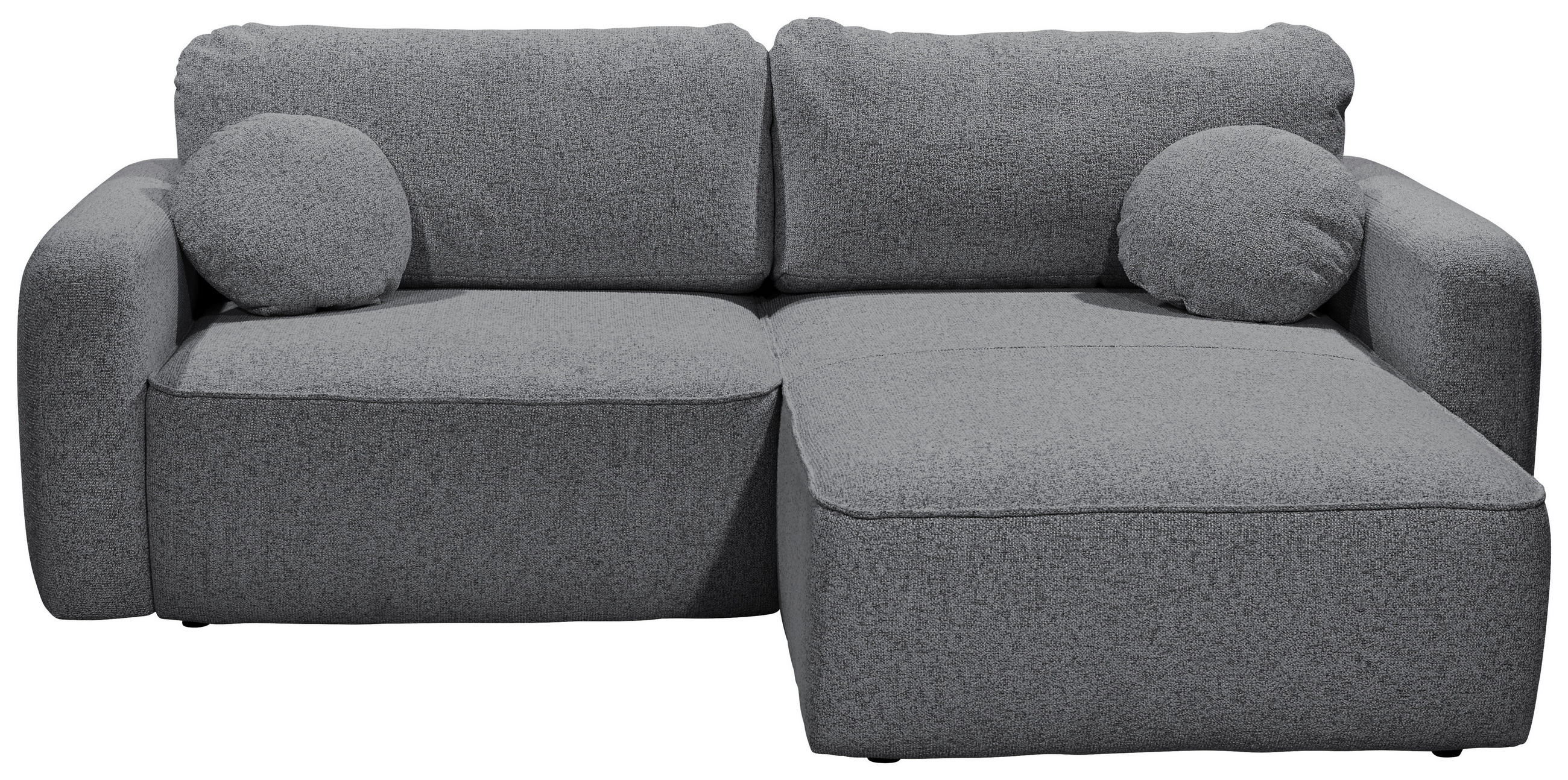 ECKSOFA Anthrazit Webstoff  - Anthrazit/Schwarz, KONVENTIONELL, Kunststoff/Textil (247/190cm) - MID.YOU