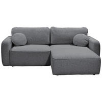 ECKSOFA in Webstoff Anthrazit  - Anthrazit/Schwarz, Konventionell, Kunststoff/Textil (247/190cm) - MID.YOU