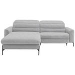 ECKSOFA  in Flachgewebe Hellgrau  191/252 cm  - Hellgrau/Schwarz, Design, Textil/Metall (191/252cm) - Dieter Knoll