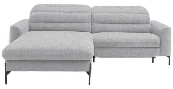 ECKSOFA  in Flachgewebe Hellgrau  191/252 cm  - Hellgrau/Schwarz, Design, Textil/Metall (191/252cm) - Dieter Knoll