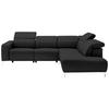Freisteller von Pure Home Lifestyle ECKSOFA Schwarz Echtleder.