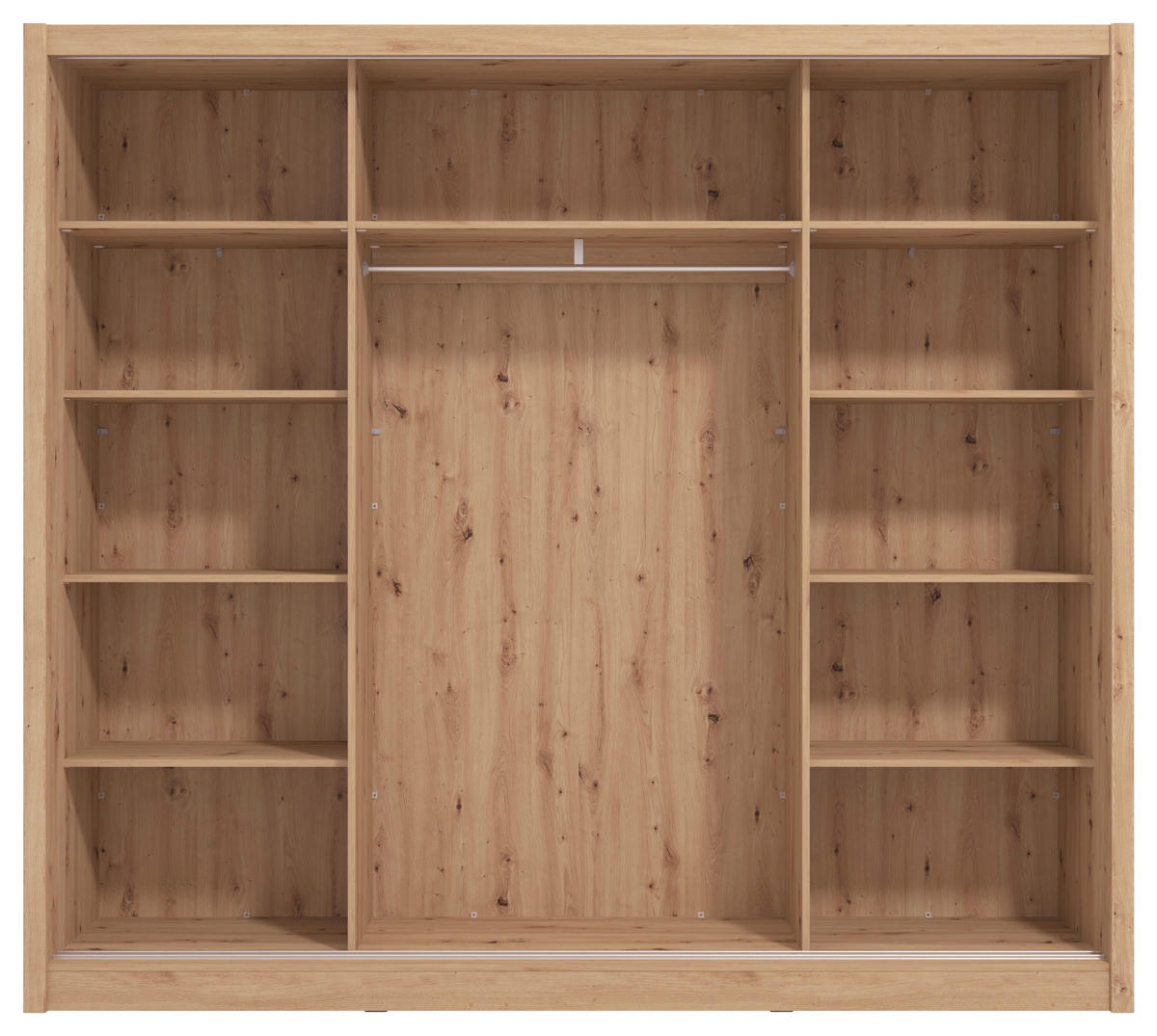 SCHIEBETÜRENSCHRANK 242/215,5/60 cm 2-türig Eiche Artisan  - Schwarz/Eiche Artisan, Basics, Glas/Holzwerkstoff (242/215,5/60cm) - Xora