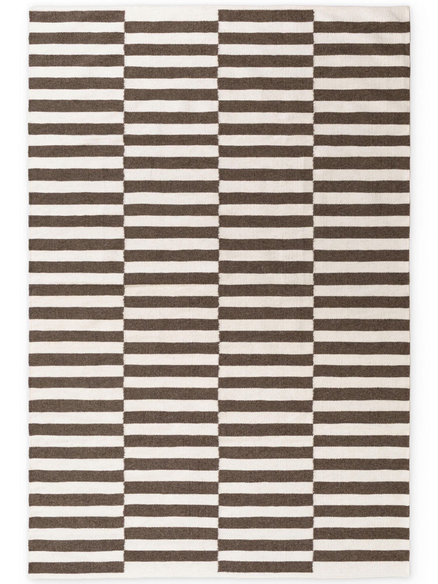 HANDWEBTEPPICH 200/300 cm Vika Weiß, Dunkelbraun rechteckig  - Dunkelbraun/Weiß, Basics, Textil (200/300cm) - Hanse Home