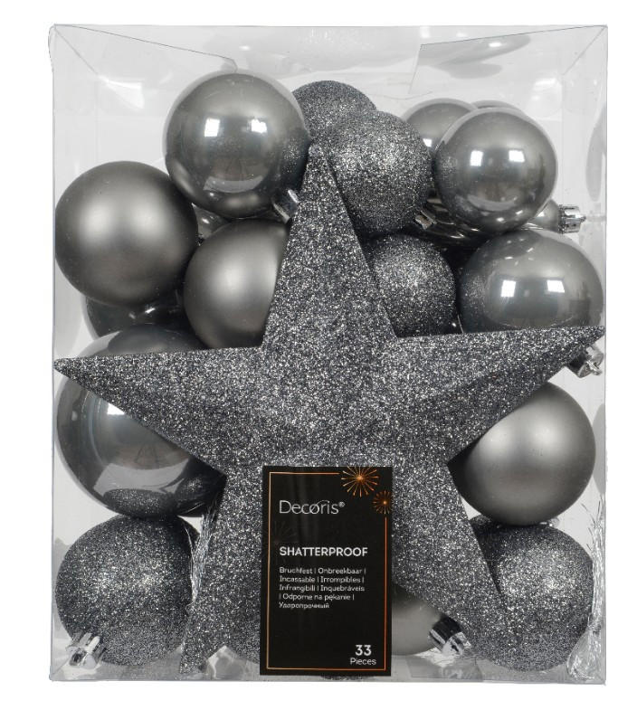 CHRISTBAUMKUGEL-SET  - Basics (8,00/8,00/8,00cm) - X-Mas