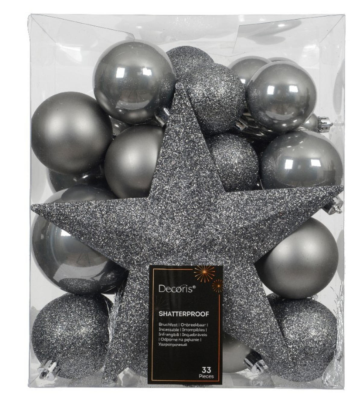 CHRISTBAUMKUGEL-SET  - Basics (8,00/8,00/8,00cm)