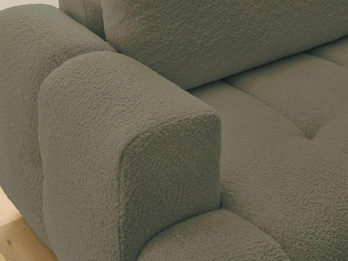 ECKSCHLAFSOFA EVEREST Bouclé Grün  inkl. Rückenkissen, Schlaffunktion  - Schwarz/Grün, MODERN, Kunststoff/Textil (282/204cm)