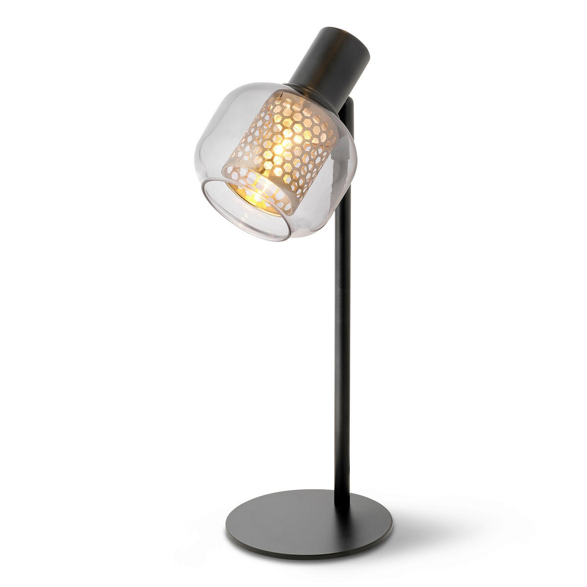 TISCHLEUCHTE 12/14,5/37,7 cm   - Schwarz, Basics, Glas/Metall (12/14,5/37,7cm) - Osram