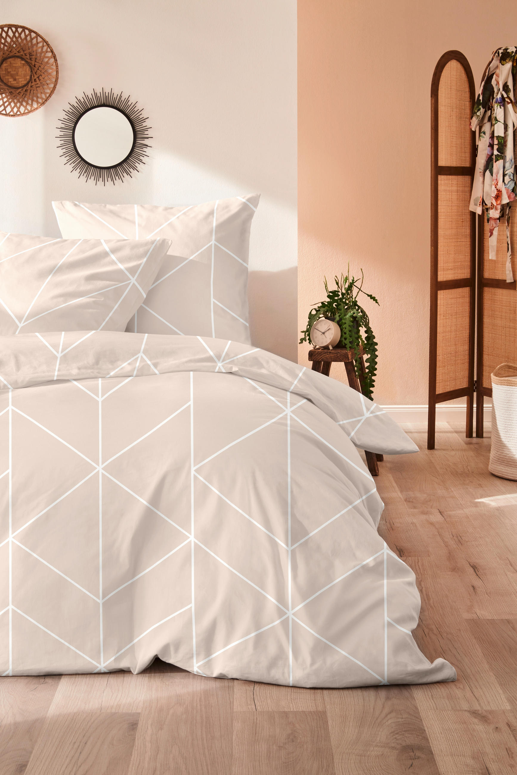 BETTWÄSCHE Makosatin 135/200 cm  - Beige/Goldfarben, Basics, Textil (135/200cm)
