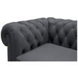 CHESTERFIELD-SOFA Webstoff Grau  - Wengefarben/Grau, LIFESTYLE, Holz/Textil (180/76,5/96cm) - Landscape
