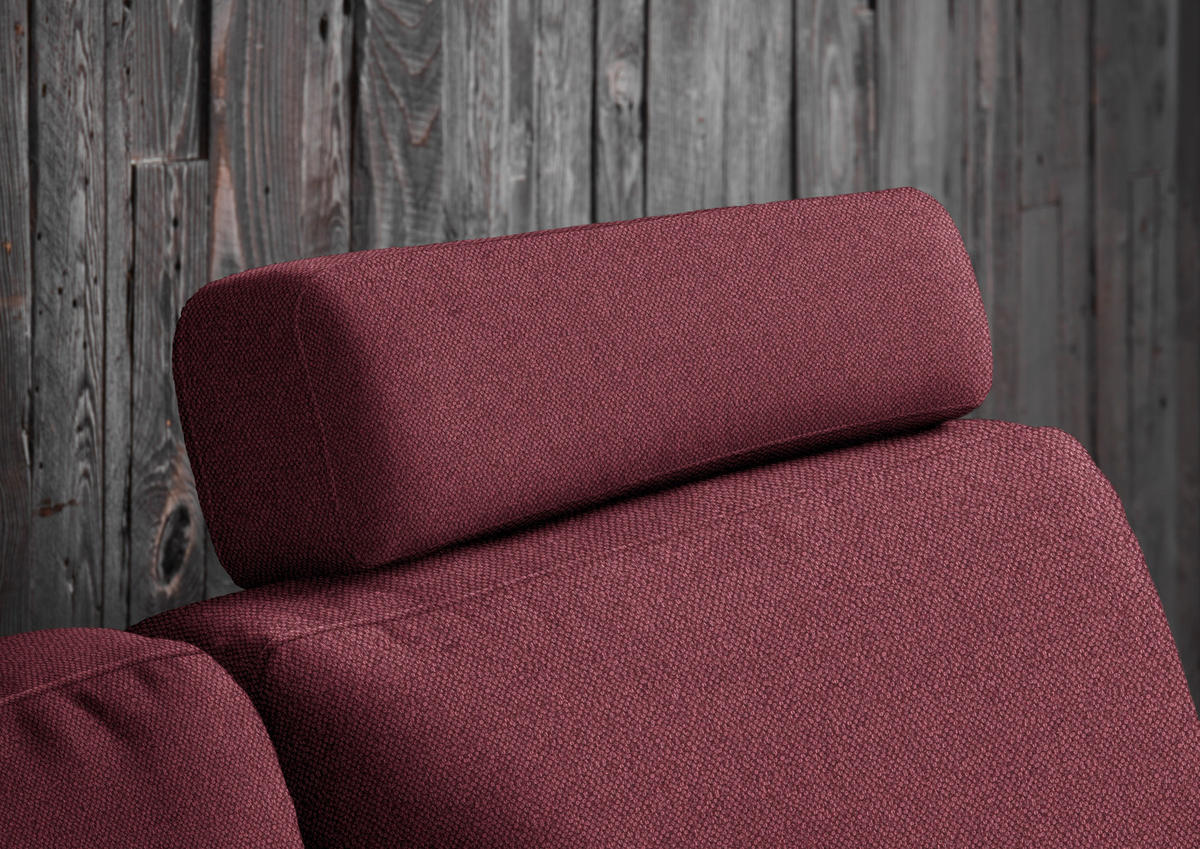 3-SITZER-SOFA in Flachgewebe Rot  - Rot/Schwarz, Design, Textil/Metall (226/89/97cm) - Pure Home Lifestyle