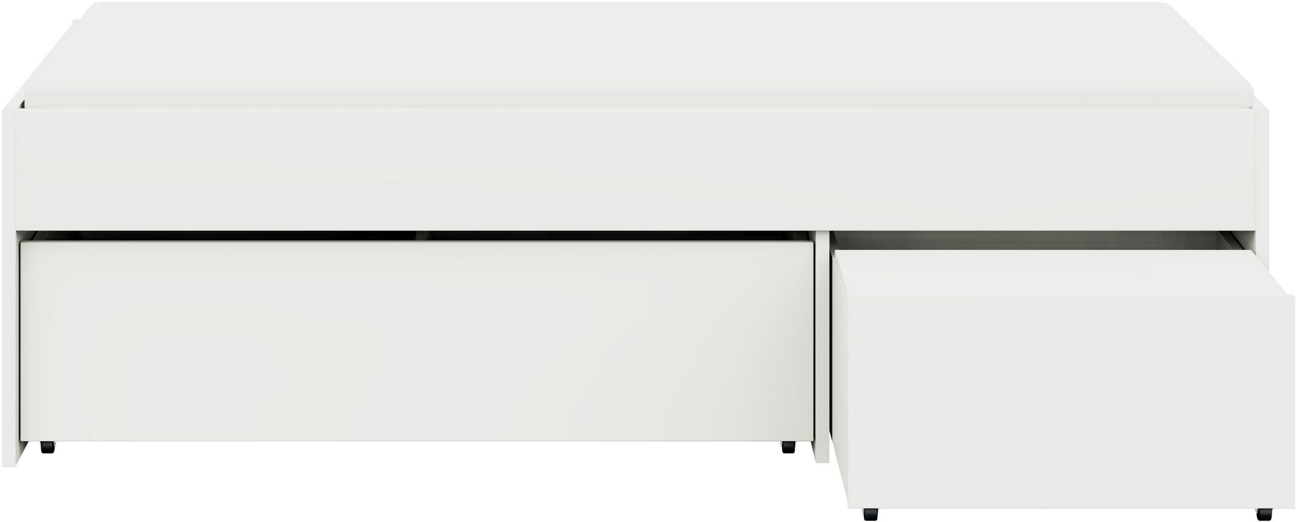 STAURAUMBETT 120/200 cm in Weiss - Weiss, Design, Holzwerkstoff (120/200cm) - Cantus