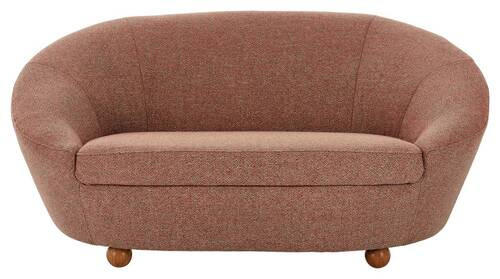 2-SITZER-SOFA Webstoff Grau, Rot  - Eichefarben/Rot, Design, Holz/Textil (178/82/114cm) - LOOKS by W.Joop