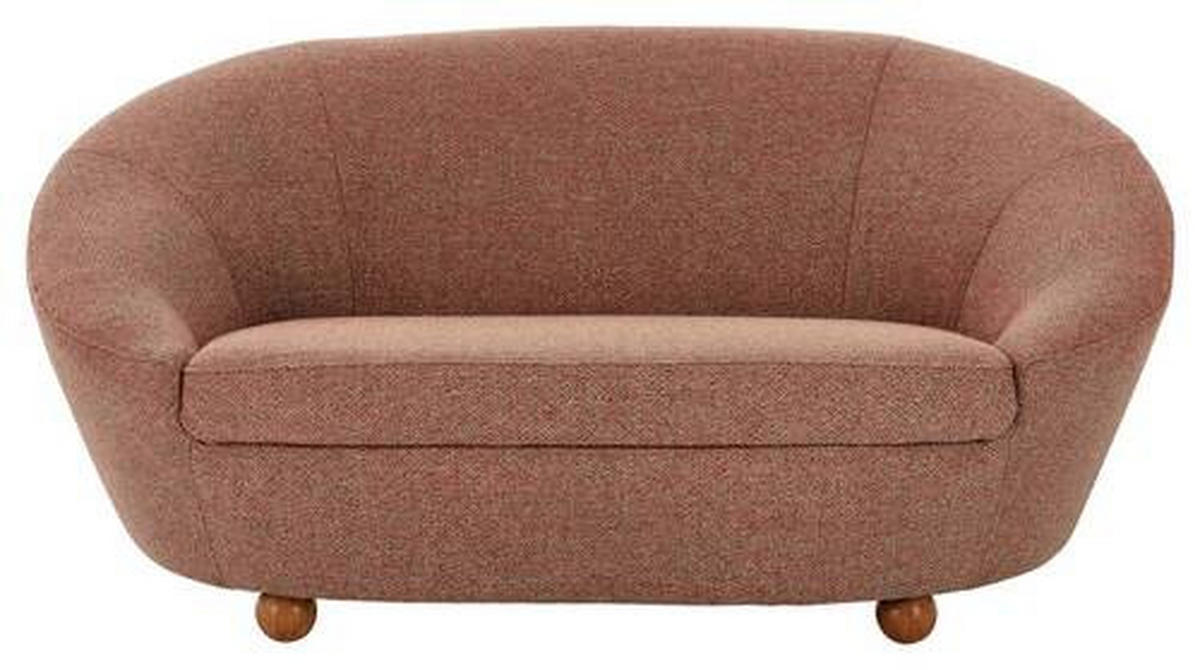 2-SITZER-SOFA in Webstoff Grau, Rot  - Eichefarben/Rot, Design, Holz/Textil (178/82/114cm) - LOOKS by W.Joop