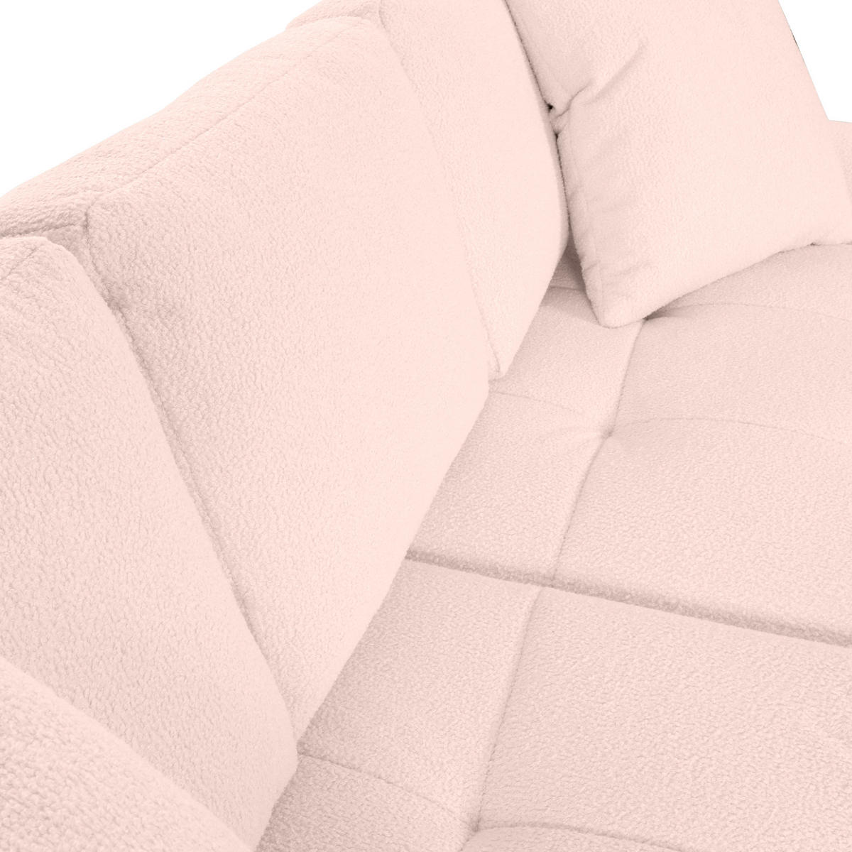 ECKSOFA in Flachgewebe Rosa  - Schwarz/Rosa, Konventionell, Kunststoff/Textil (286/195cm) - Carryhome