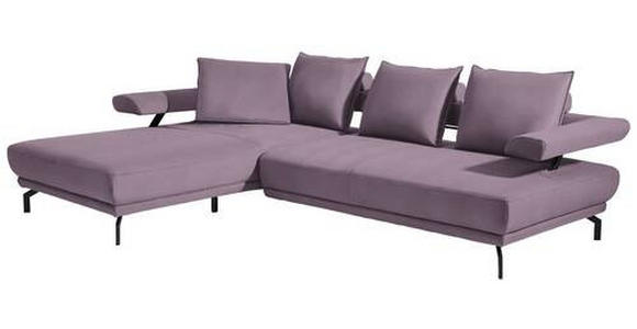 ECKSOFA in Mikrofaser Lila, Flieder  - Lila/Flieder, Design, Textil/Metall (224/305cm) - Dieter Knoll