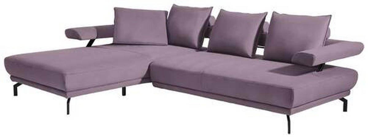 ECKSOFA in Mikrofaser Lila, Flieder  - Lila/Flieder, Design, Textil/Metall (224/305cm) - Dieter Knoll