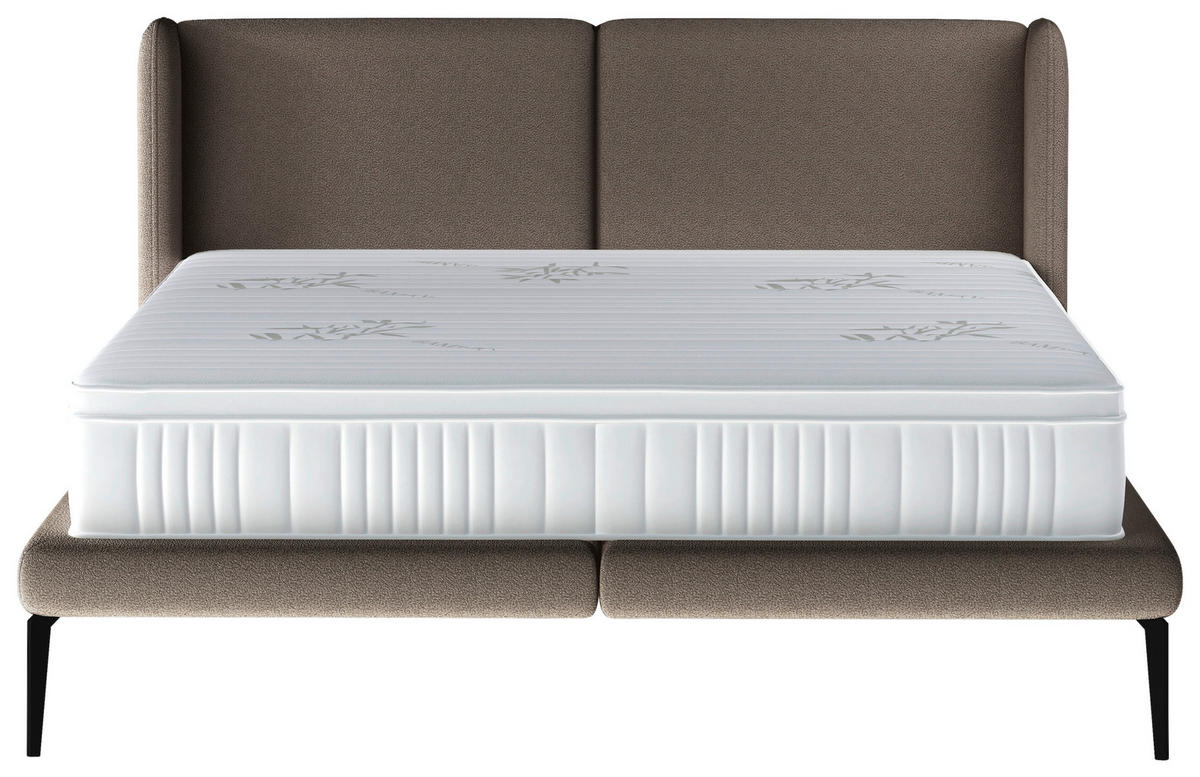 Polsterbett inkl. Matratze 180/200 cm  in Dunkelgrau  - Weiss/Dunkelgrau, Modern, Textil/Metall (180/200cm) - Livetastic