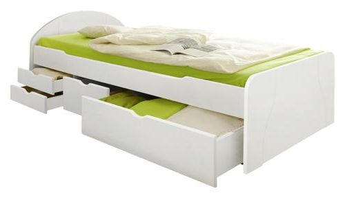 Stauraumbett 90/200 cm in Weiß