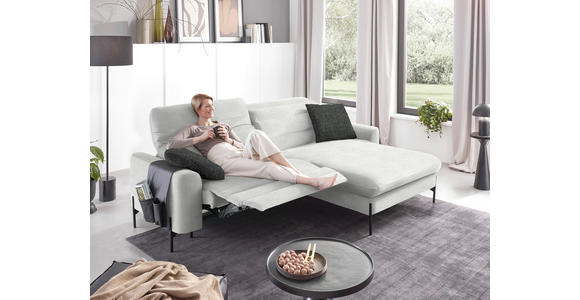 ECKSOFA in Flachgewebe Ecru  - Ecru/Schwarz, Design, Textil/Metall (252/191cm) - Dieter Knoll